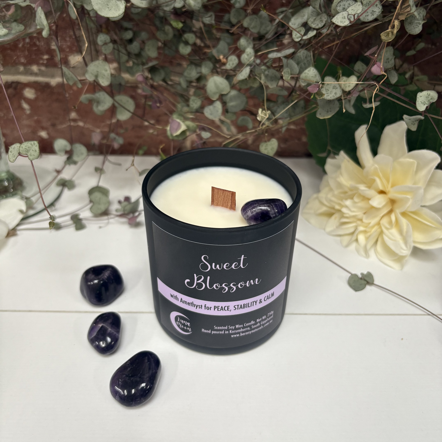 Sweet Blossom Candles - Amethyst Crystal
