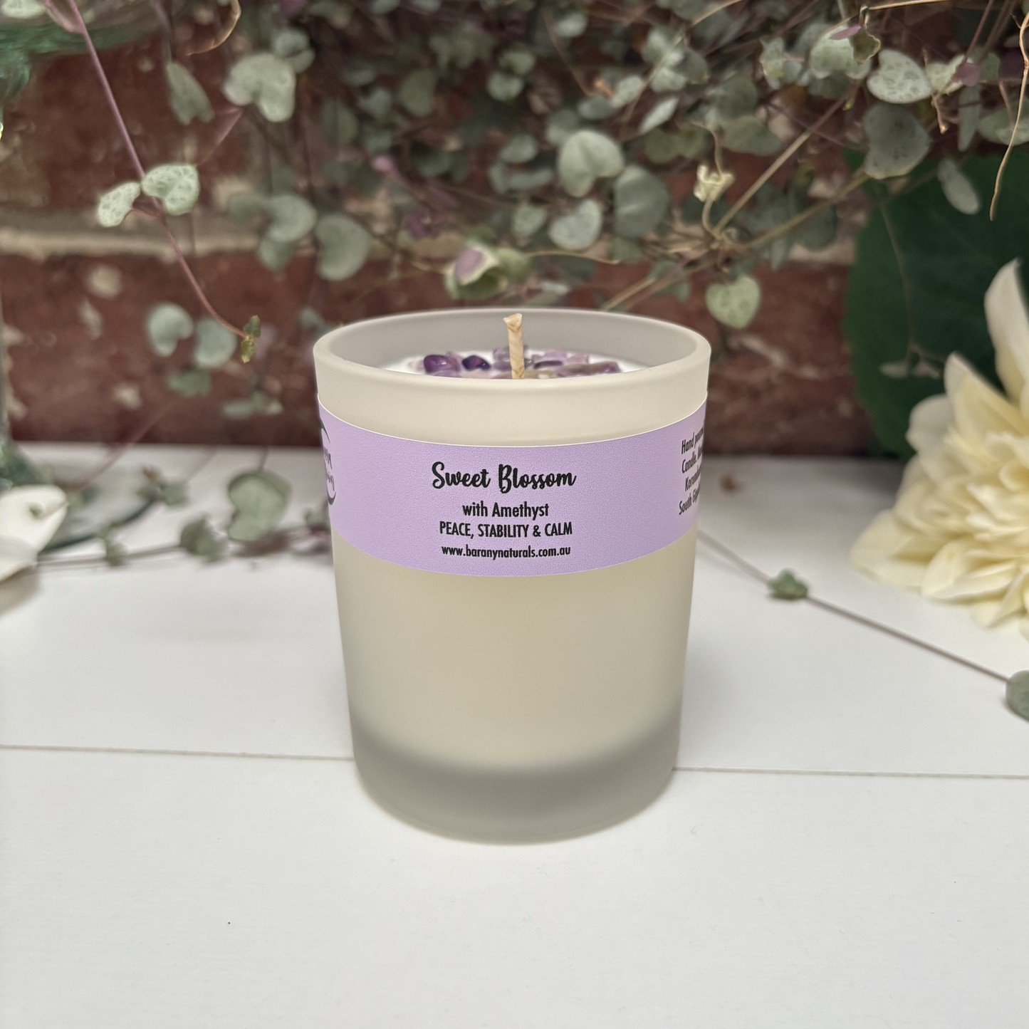 Sweet Blossom Candles - Amethyst Crystal