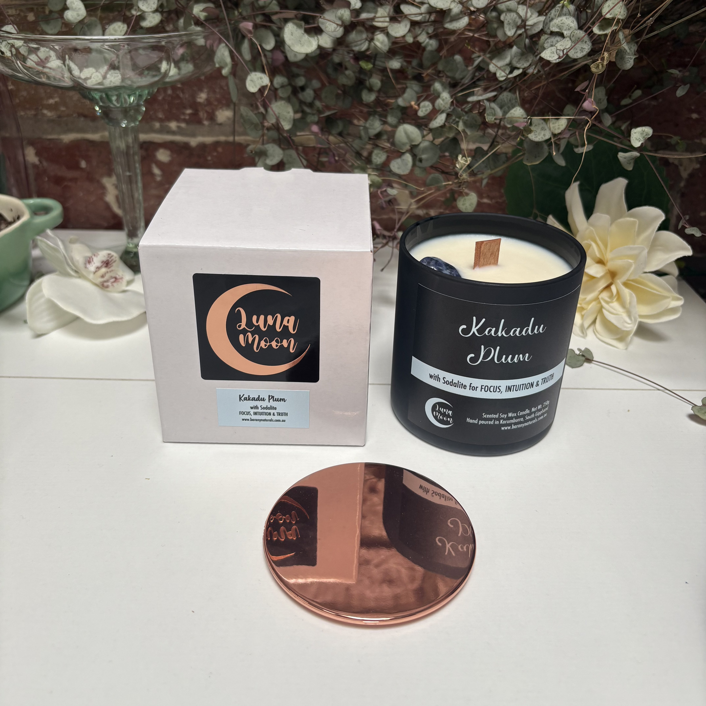 Kakadu Plum Candles - Sodalite Crystal