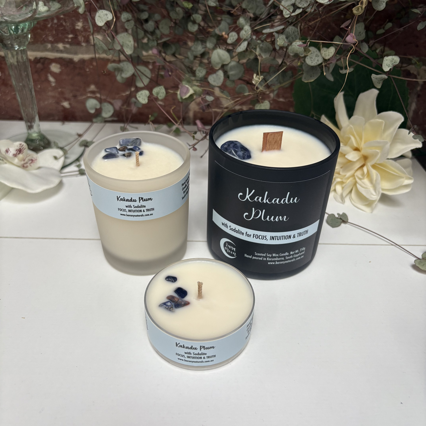 Kakadu Plum Candles - Sodalite Crystal