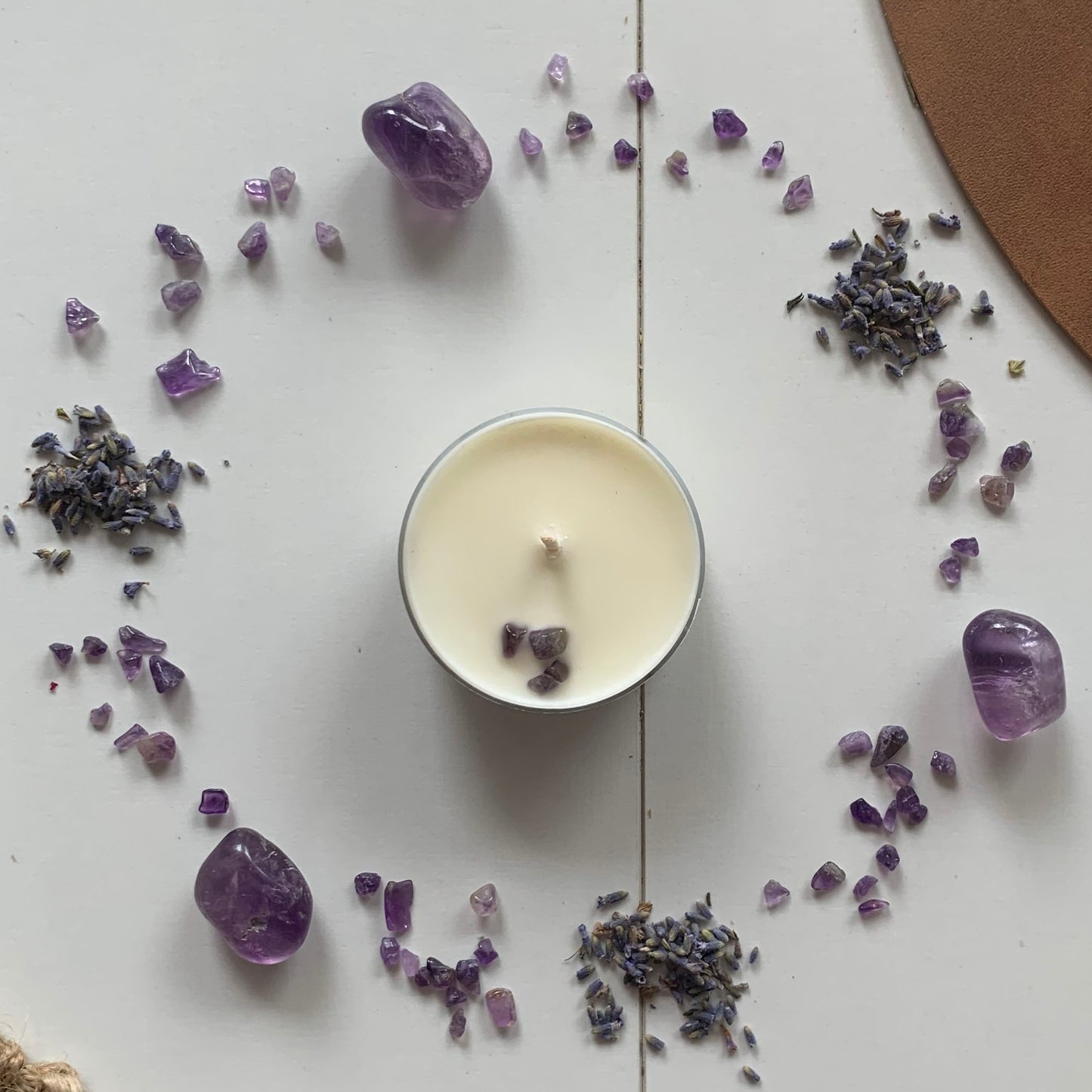 Amethyst Tea Light Candle - Peace & Stability